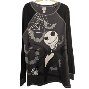 Disney Store Nightmare Before Christmas Black White Long Sleeve Shirt